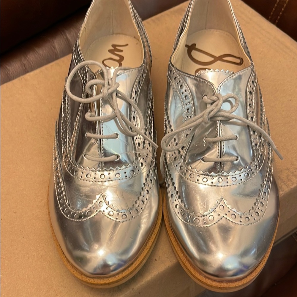 Sam Edelman Silver Brogues